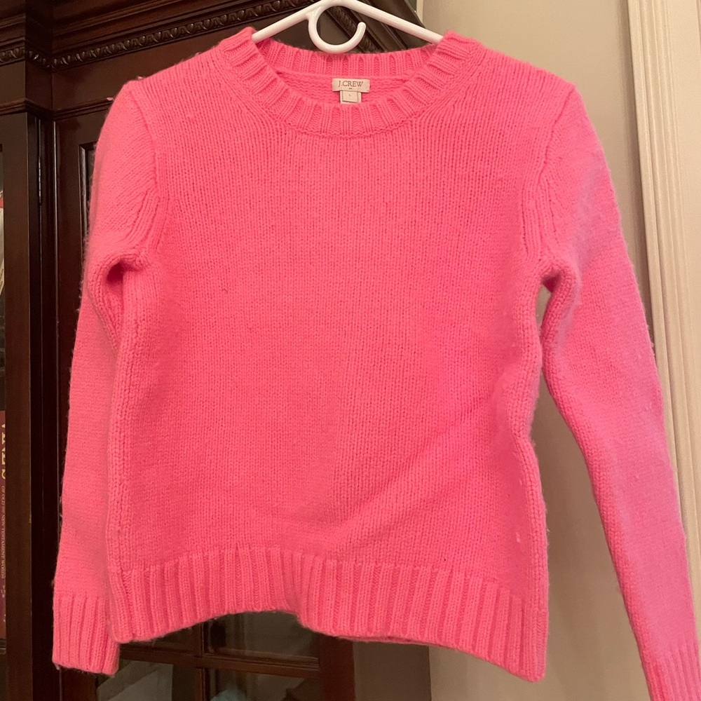 J Crew Women’s Fisherman sweater, hot pink, women’s large